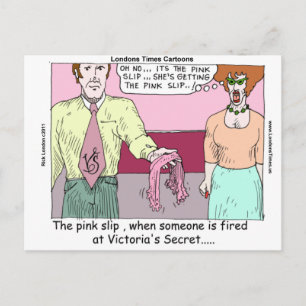Lingerie winkel Roze ontslagbrief Grappige cadeaus Briefkaart