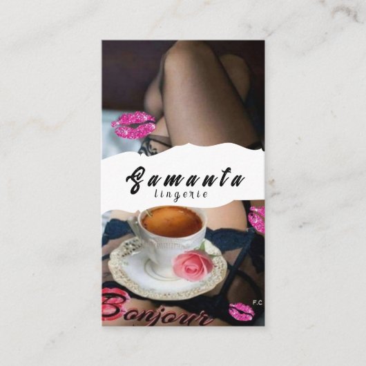 Lingerie Zakelijke Kaart Visitekaartje (Voorkant)