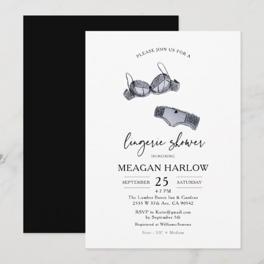 lingeriedouche | Lingerie Party Vrijgezellenfeest Kaart (Voorkant / Achterkant)