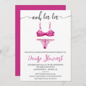 Lingeriedouche, zwart, wit, roze, Vrijgezellenfees Kaart (Voorkant / Achterkant)