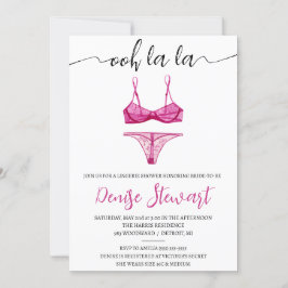 Lingeriedouche, zwart, wit, roze, Vrijgezellenfees Kaart