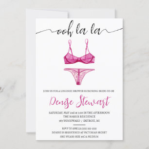 Lingeriedouche, zwart, wit, roze, Vrijgezellenfees Kaart