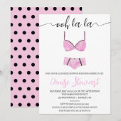 Lingeriedouche, zwart, wit, roze, Vrijgezellenfees Kaart (Voorkant / Achterkant)