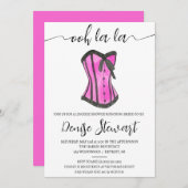 Lingeriedouche, zwart, wit, roze Vrijgezellenfeest Kaart (Voorkant / Achterkant)