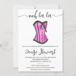Lingeriedouche, zwart, wit, roze Vrijgezellenfeest Kaart