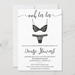 Lingeriedouche, Zwart-wit, Vrijgezellenfeest Kaart