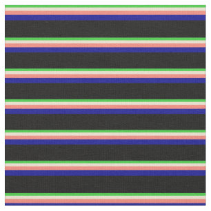 Linggroen, beige, zalm, donkerblauw en zwart stof