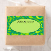 Linggroen en Blauwgroen label voor Paisley Name Ta (Insitu)