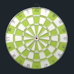 Linggroen en wit dartbord<br><div class="desc">Lime Green and White Dart Board</div>