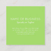 Linggroen en wit | Schone Vierkante Visitekaartje (Achterkant)