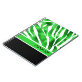Linggroen en wit Zebra notitieboek (Linkerzijde)