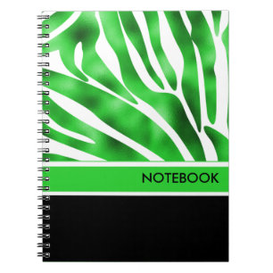 Linggroen en wit Zebra notitieboek