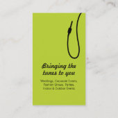 Linggroen en zwart DJ-promotor visitekaartje (Achterkant)