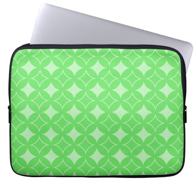 Linggroen scheepspatroon laptop sleeve (Voorkant)