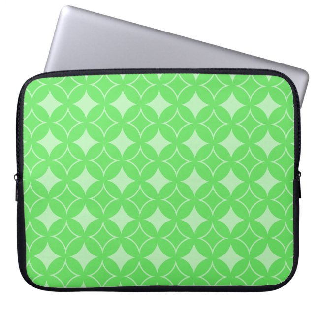 Linggroen scheepspatroon laptop sleeve (Voorkant)