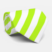 Linggroen/wit gestreept Stropdas (Opgerold)