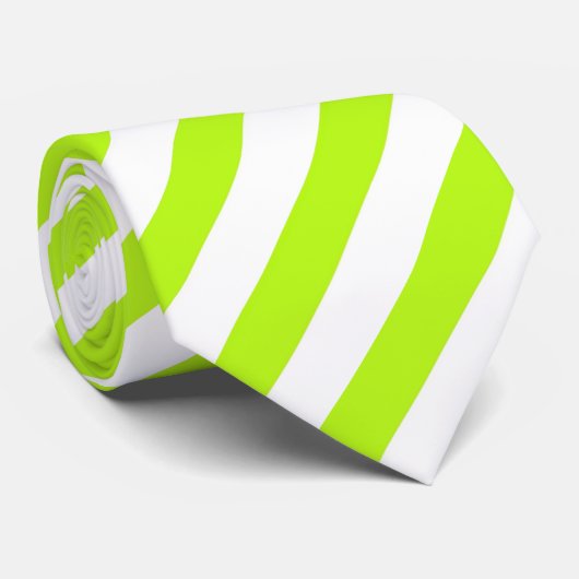 Linggroen/wit gestreept Stropdas (Opgerold)