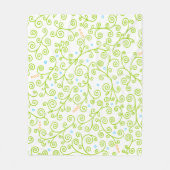 Linggroene bessen | Meisse Floral Pattern Fleece Deken (Voorkant)