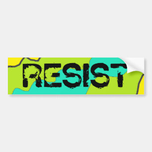 Linggroene, Blauwgroen en gele RESIST Bumpersticke Bumpersticker
