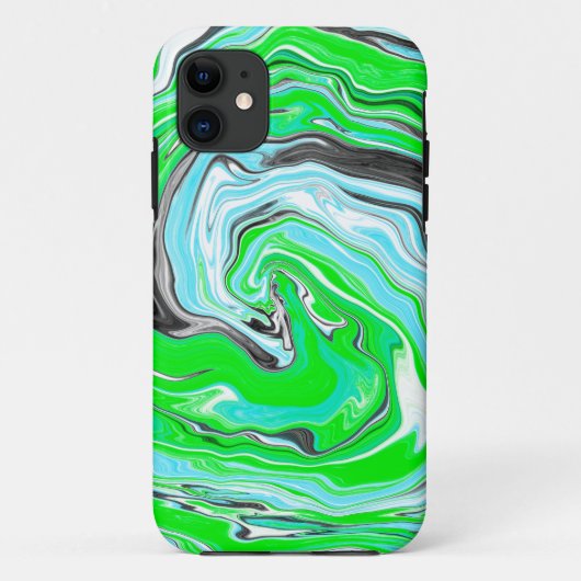 Linggroene en blauwe marmer zoals Swirls Case-Mate iPhone Case (Achterkant)