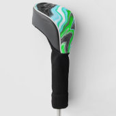 Linggroene en blauwe marmer zoals Swirls Golfheadcover (Schuin)