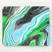 Linggroene en blauwe marmer zoals Swirls Muismat (Voorkant)