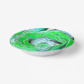 Linggroene en blauwe marmer zoals Swirls Papieren Kommen (Gebogen)