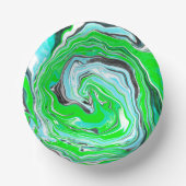 Linggroene en blauwe marmer zoals Swirls Papieren Kommen (Voorkant)