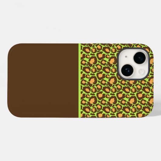 Linggroene en bruine Cheetah-printtas Case-Mate iPhone Case (Achterkant (horizontaal))