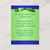 Linggroene en Royal Blue Enclosure Card Informatiekaartje (Achterkant)