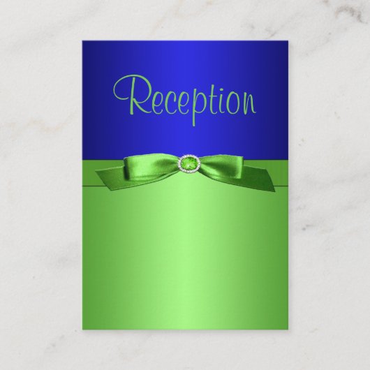 Linggroene en Royal Blue Enclosure Card Informatiekaartje (Voorkant)