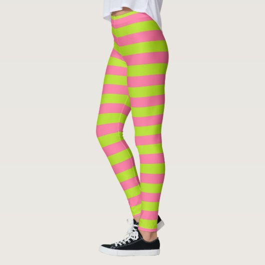 Linggroene en roze strepen leggings (Links)