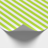 Linggroene en witte strepen cadeaupapier (Hoek)