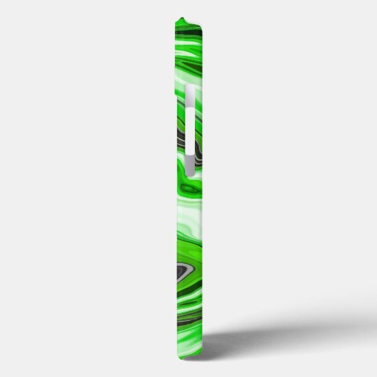 Linggroene en zwarte marmer zoals Swirls Fluid Art Case-Mate iPhone Case (Achterkant / Links)