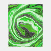 Linggroene en zwarte marmer zoals Swirls Fluid Art Fleece Deken (Voorkant)
