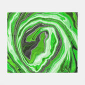 Linggroene en zwarte marmer zoals Swirls Fluid Art Fleece Deken (Voorkant (Horizontaal))