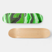 Linggroene en zwarte marmer zoals Swirls Fluid Art Persoonlijk Skateboard (Horizontaal)