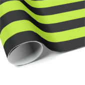 Linggroene en zwarte strepen cadeaupapier (Rol Hoek)