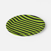 Linggroene en zwarte strepen papieren bordje (Gekanteld)