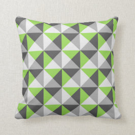 Linggroene grijze geometrische driehoeken Pillow Kussen