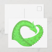 Linggroene hartdraak op wit briefkaart (Voorkant / Achterkant)