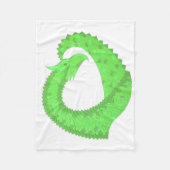Linggroene hartdraak op wit fleece deken (Voorkant)