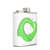 Linggroene hartdraak op wit heupfles (Rechts)