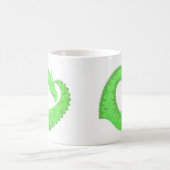 Linggroene hartdraak op wit koffiemok (Center)
