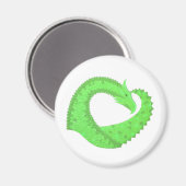 Linggroene hartdraak op wit magneet (Voorkant / Achterkant)