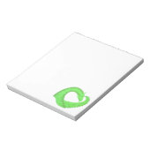 Linggroene hartdraak op wit notitieblok (Linkerzijde)