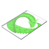 Linggroene hartdraak op wit notitieboek (Linkerzijde)