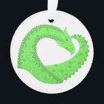 Linggroene hartdraak op wit ornament<br><div class="desc">Linggroene hartdraak op wit</div>