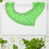 Linggroene hartdraak op wit theedoek (Gevouwen)