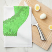 Linggroene hartdraak op wit theedoek (Quarter Fold)